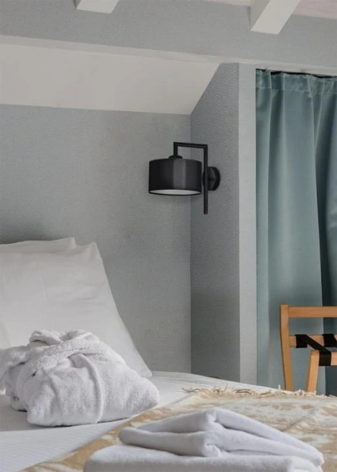 Lampa ścienna kinkiet SIMONE BLACK do holu z abażurem na E27 czarny K‑4324 Kaja Lighting - obrazek 3