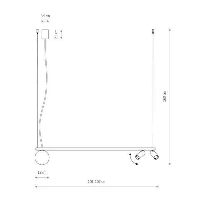 Lampa wisząca FOURTY 3xGU10 R35, G9 Czarny 11447 Nowodvorski - obrazek 2