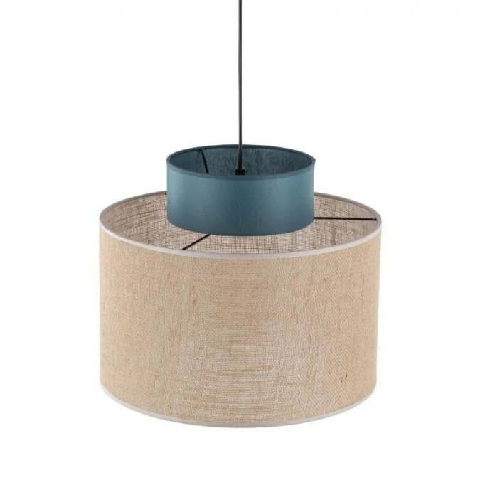 Lampa wisząca z kloszem zielonym i w kolorze juty DUO JUTA GREEN 1xE27 3256 TK Lighting - obrazek 3