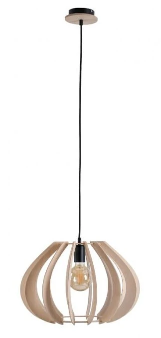 Lampa wisząca nowoczesna drewno 1xE27 NORA NATURAL - obrazek 1
