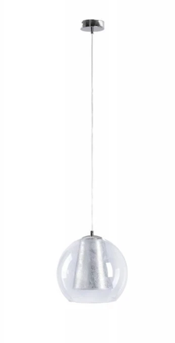 Lampa wisząca nowoczesna z abażurem 1xE27 KULA SILVER - obrazek 1