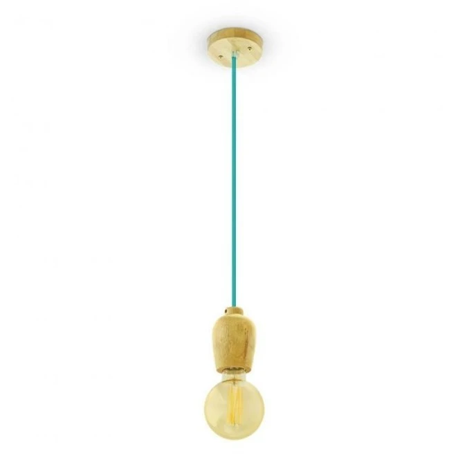 Lampa Wisząca VT‑7778 Drewno Niebieski Przewód 3722 - obrazek 1