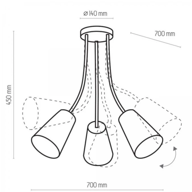 Lampa sufitowa 3PŁ WIRE KIDS 1711 TK Lighting - obrazek 3