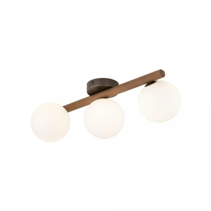 Lampa sufitowa ESTERA WOOD z listwą w kolorze orzech, szklane mleczne klosze 10269 TK Lighting - obrazek 3
