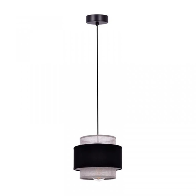 Lampa wisząca ETELA , podwójny czarno szary klosz na E27 do salonu K‑5170 Kaja Lighting