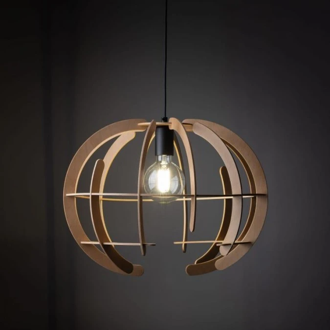 Lampa wisząca z nowoczesnym klatkowym kloszem w kolorze dębu na E27 VENUS WOOD M 6886 TK Lighting - obrazek 3