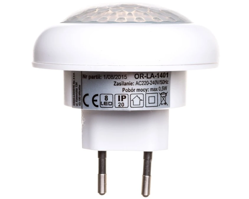 Lampka nocna LED z czujnikiem ruchu 120 stopni 8xLED biała LA‑2 - obrazek 2