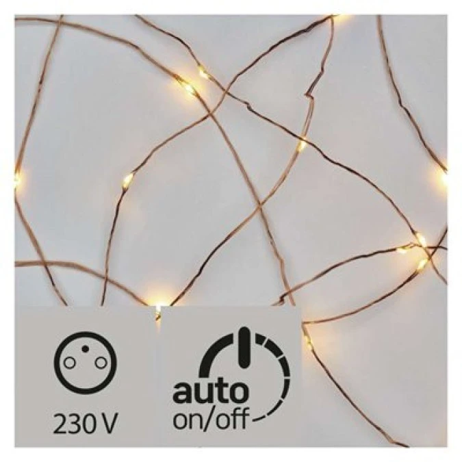 Lampki choinkowe XMAS nano TIMER 2,4W 100LED 10m IP44 ciepły biały D3AW02 - obrazek 1