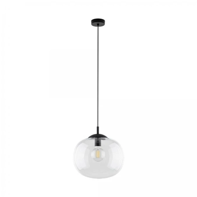 Lampa wisząca szklana kulista VIBE czarna 1xE27 4817 TK Lighting - obrazek 1