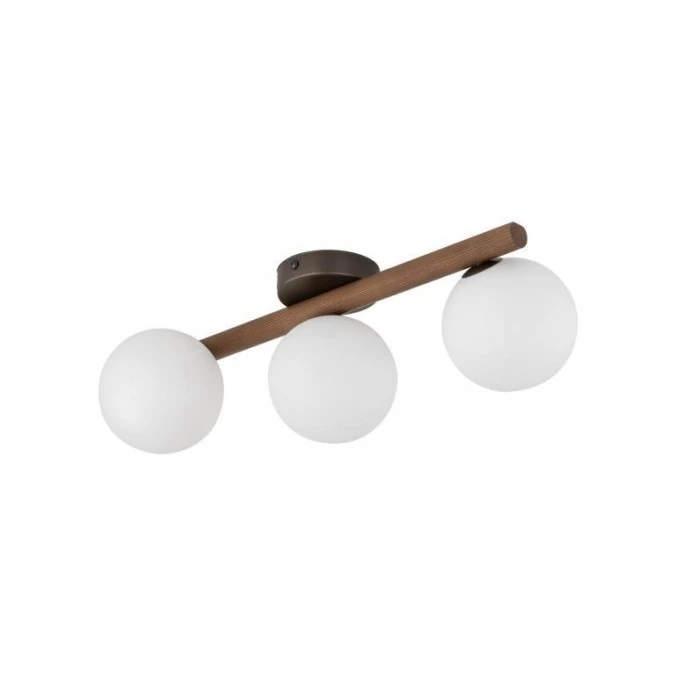 Lampa sufitowa ESTERA WOOD z listwą w kolorze orzech, szklane mleczne klosze 10269 TK Lighting - obrazek 1