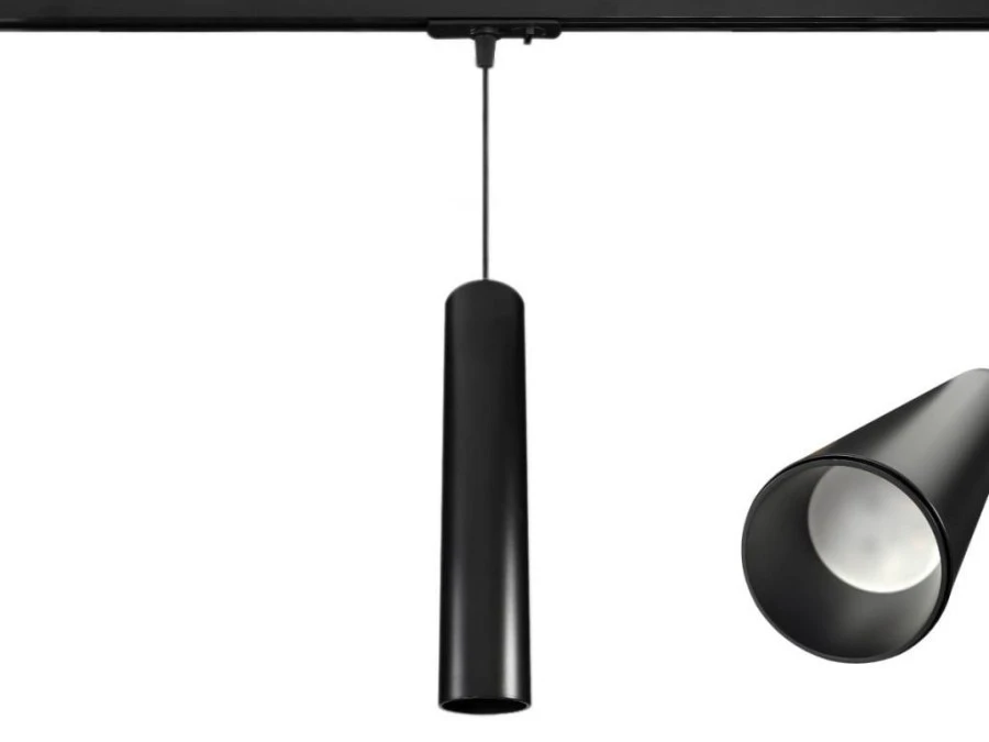 Lampa Szynowa Wisząca 30cm na GU10 Czarna Jednofazowa - obrazek 1