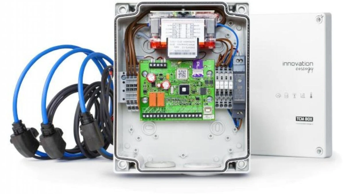 Monitor energii elektrycznej TCM BOX 1P RC z kartą SIM i Cewkami Rogowskiego 6000‑200 - obrazek 1