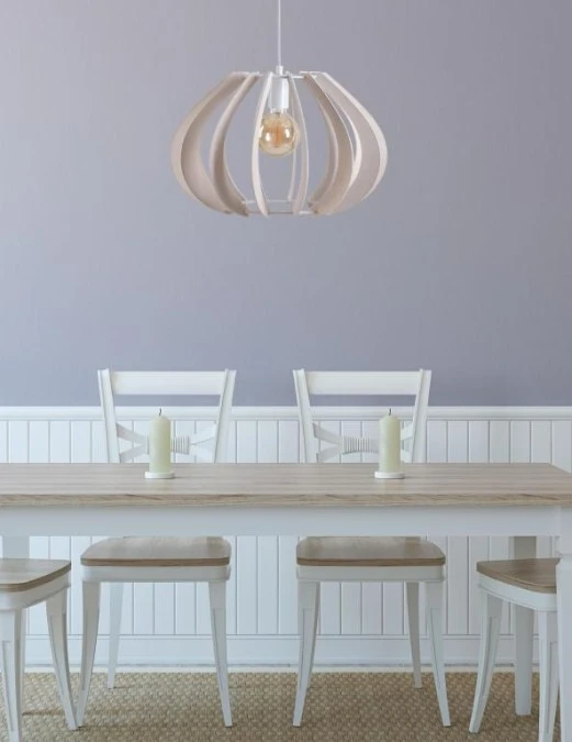 Lampa wisząca nowoczesna drewno 1xE27 NORA - obrazek 3
