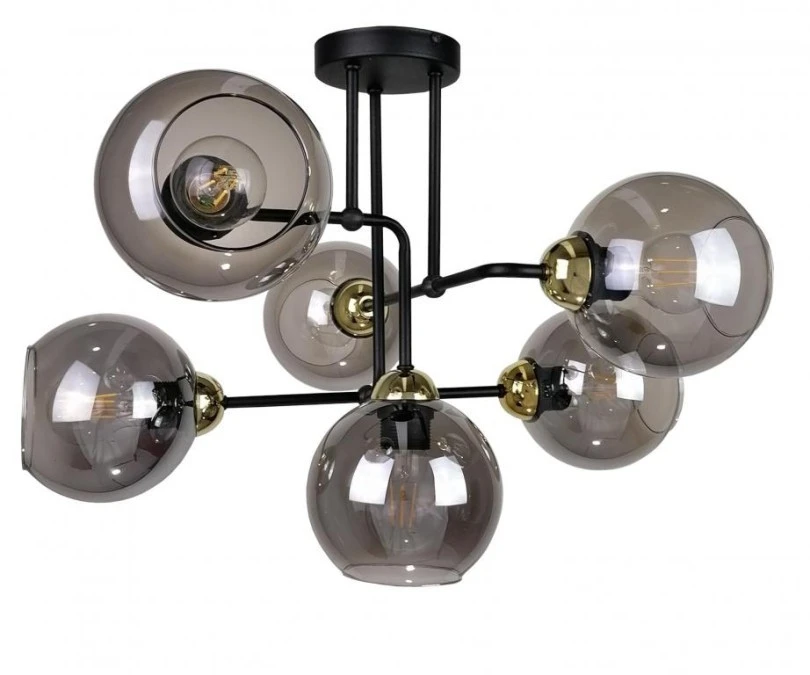Lampa sufitowa nowoczesna 6xE27 COSMO BLACK/GOLD - obrazek 1