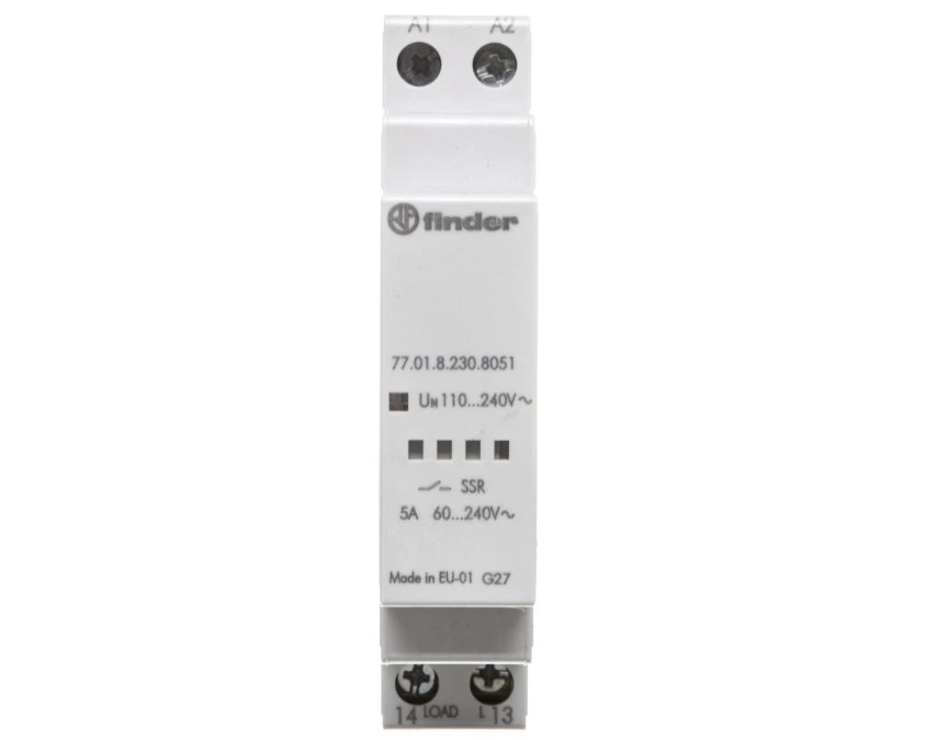 Modułowy przekaźnik SSR 1Z 60‑240V AC 5A załączanie natychmiastowe, sterowanie 230V AC 77.01.8.230.8051 - obrazek 2