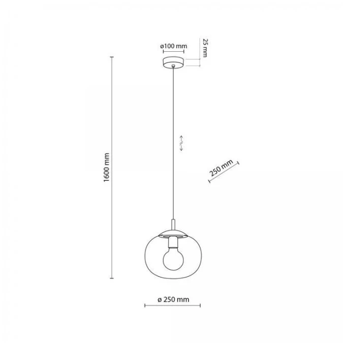 Lampa wisząca ze szklanym kloszem 25cm VIBE 1xE27 4676 TK Lighting - obrazek 3