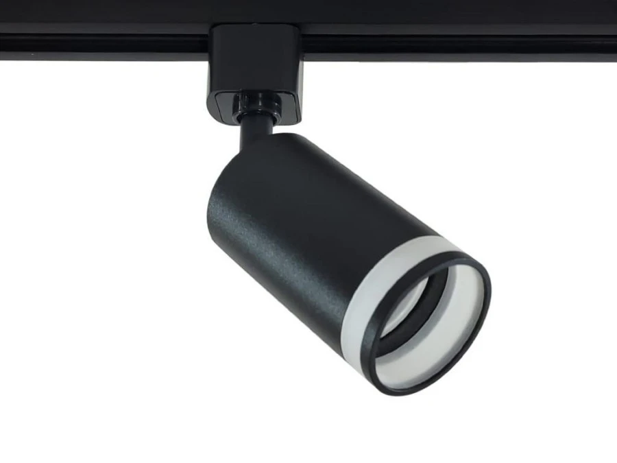 Lampa Szynowa na Żarówkę GU10 Ring Czarna Jednofazowa - obrazek 1
