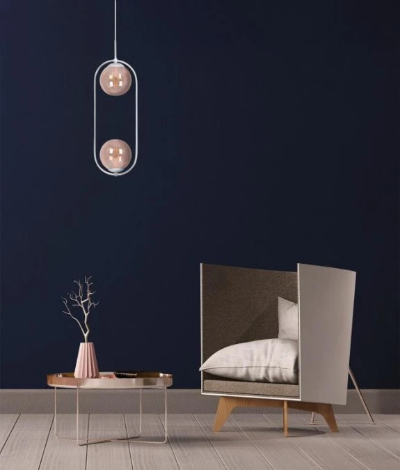 Lampa wisząca biało‑bursztynowa z dwoma kloszami z serii ARLENA K‑5305 Kaja Lighting - obrazek 3