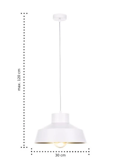Lampa wisząca nowoczesna 1xE27 MOON WHITE/GOLD - obrazek 3