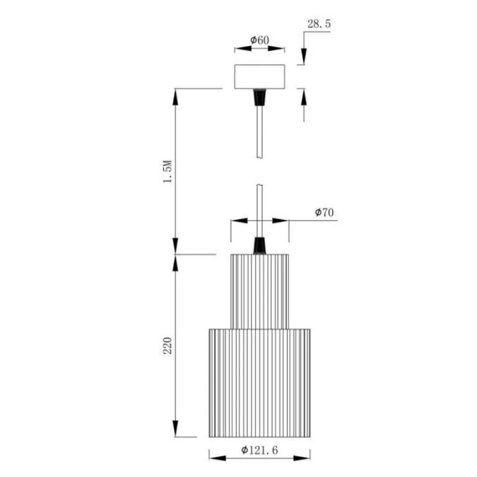 Lampa wisząca Tokio 1 Tuba duża Biała Light Prestige - obrazek 2