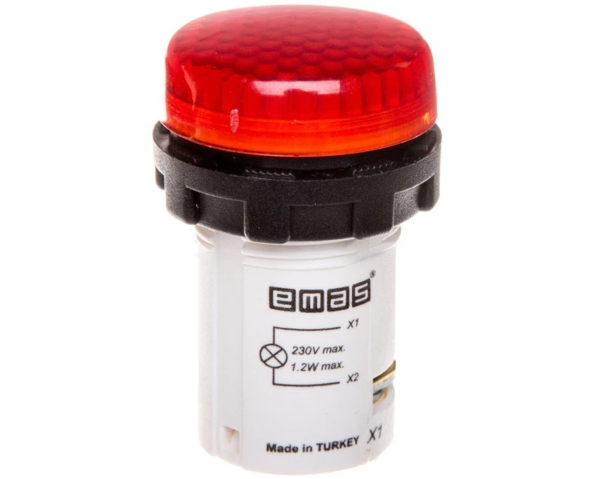 Lampka sygnalizacyjna MB z LED, monoblok, 230V AC, czerwona T0‑MBSP220K - obrazek 1