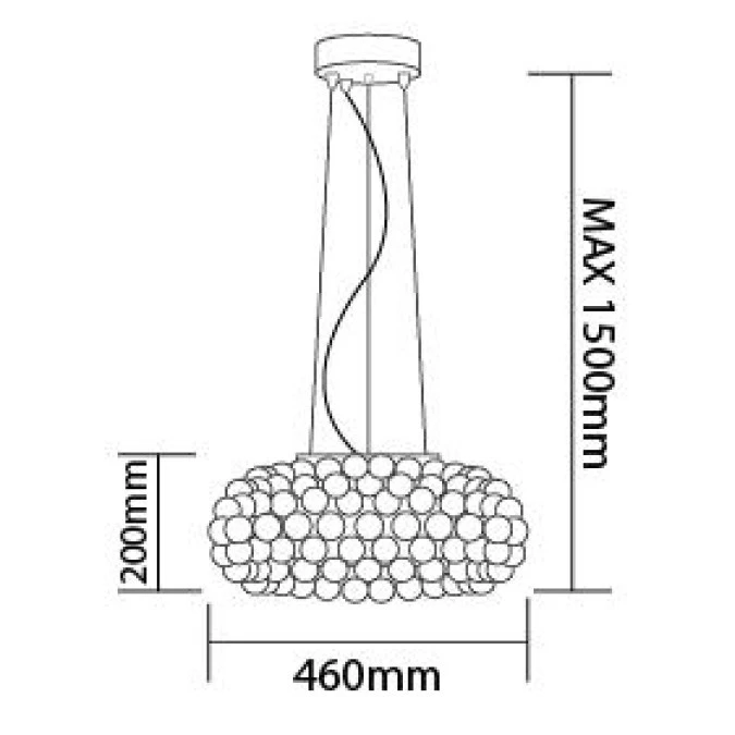 Lampa SARA fI460*H1500mm 2xE27 TRANSPARE Szkło + metal - obrazek 2
