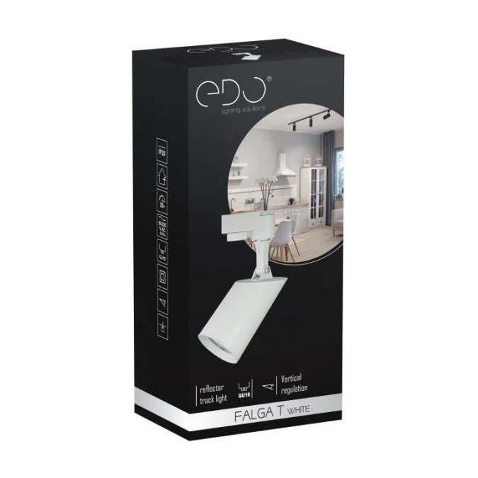 Lampa reflektor na szynoprzewód FALGA T White GU10 biała EDO777477 EDO Solutions - obrazek 3