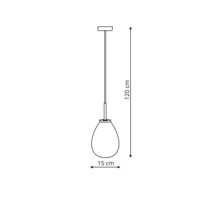 Lampa wisząca FONDI zwis z szklanym kloszem w kształcie łezki LP‑1214/1P Light Prestige - obrazek 2
