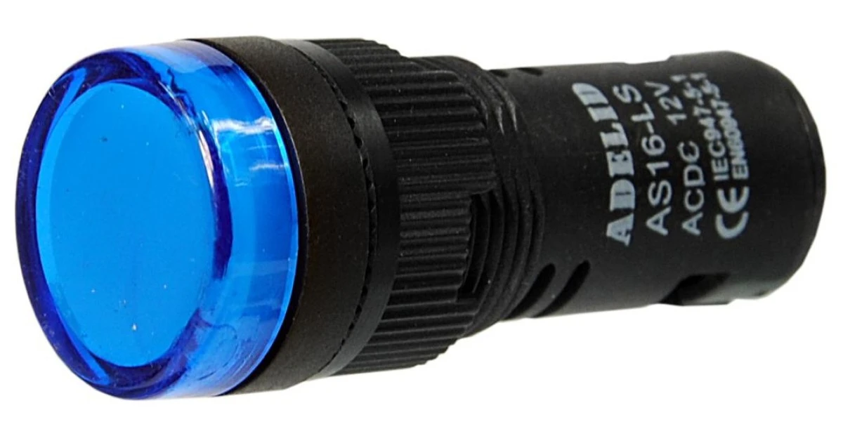 LAMPKA KONTROLKA STEROWNICZA LED 24V 16MM NIEBIESKA AS16‑LSB‑24 - obrazek 1