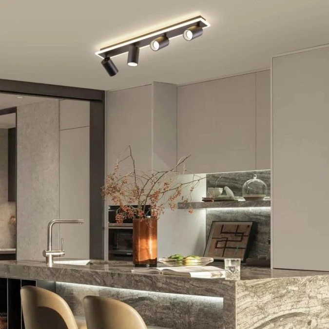 Lampa sufitowa Parma 4xGU10 + 1xLED czarna LP‑0612/4C BK Light Prestige - obrazek 3