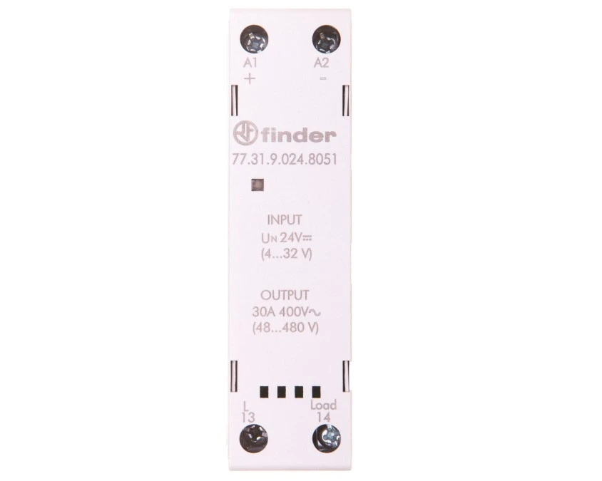Modułowy przekaźnik SSR na szynę DIN 1Z 30A 60‑440V AC, załączanie natychmiastowe, sterowanie 24V DC 77.31.9.024.8051 - obrazek 2