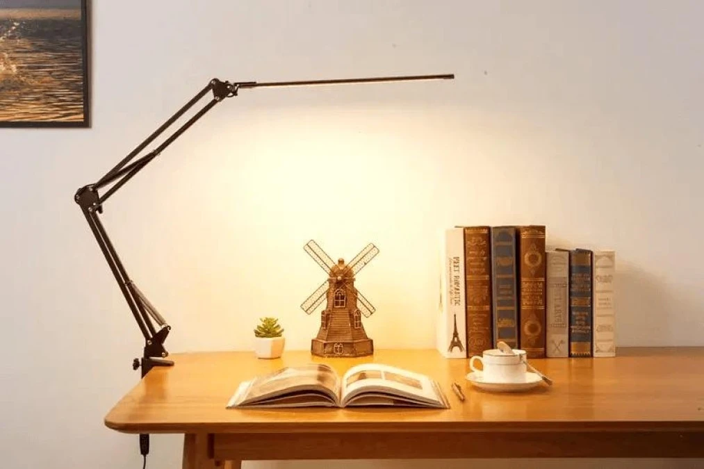Lampka Biurkowa Kreślarska Stołowa LED 8W CCT USB Ściemnialna COSMI Czarna Lumiled - obrazek 3