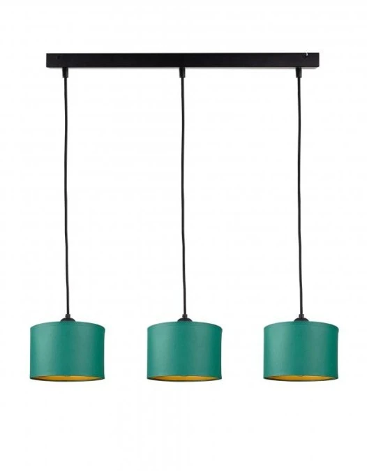 Lampa wisząca nowoczesna abażur 3xE27 FLOW GREEN - obrazek 1