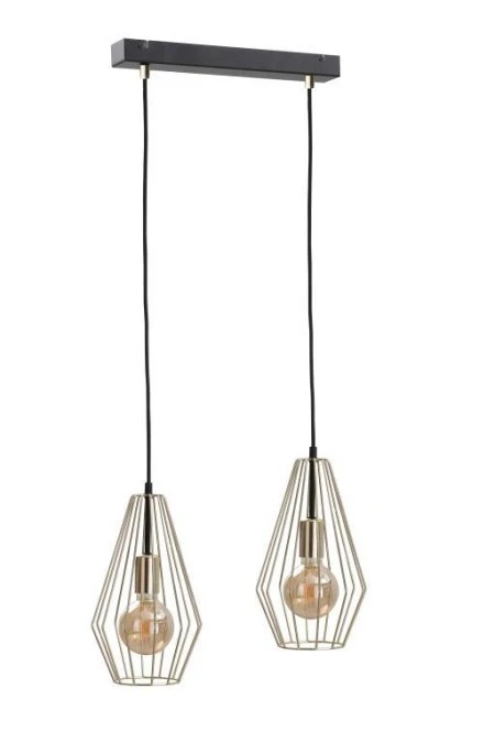 Lampa wisząca loftowa 2xE27 GEO GOLD - obrazek 1