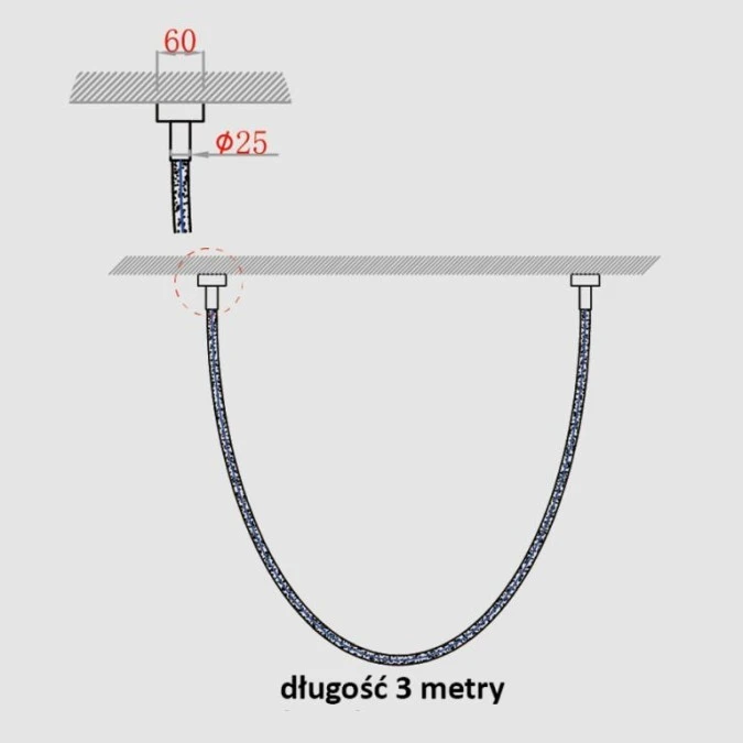 Lampa wisząca Rope Light 3M biały/złoty LP‑642/3M Light Prestige - obrazek 3