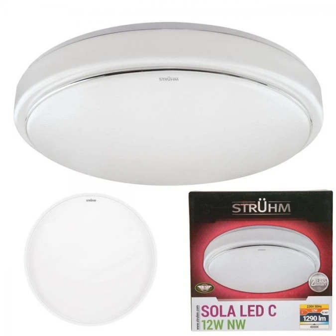 Lampa sufitowa plafon hermetyczny do łazienki SOLA LED 12W 02783 STRUHM - obrazek 1