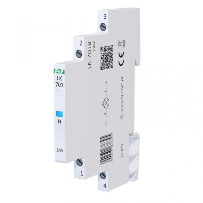 Lampka modułowa 1‑fazowa niebieska 12‑48V AC/ 12‑60V DC 1/2 modułu LK‑701B‑24 - obrazek 2