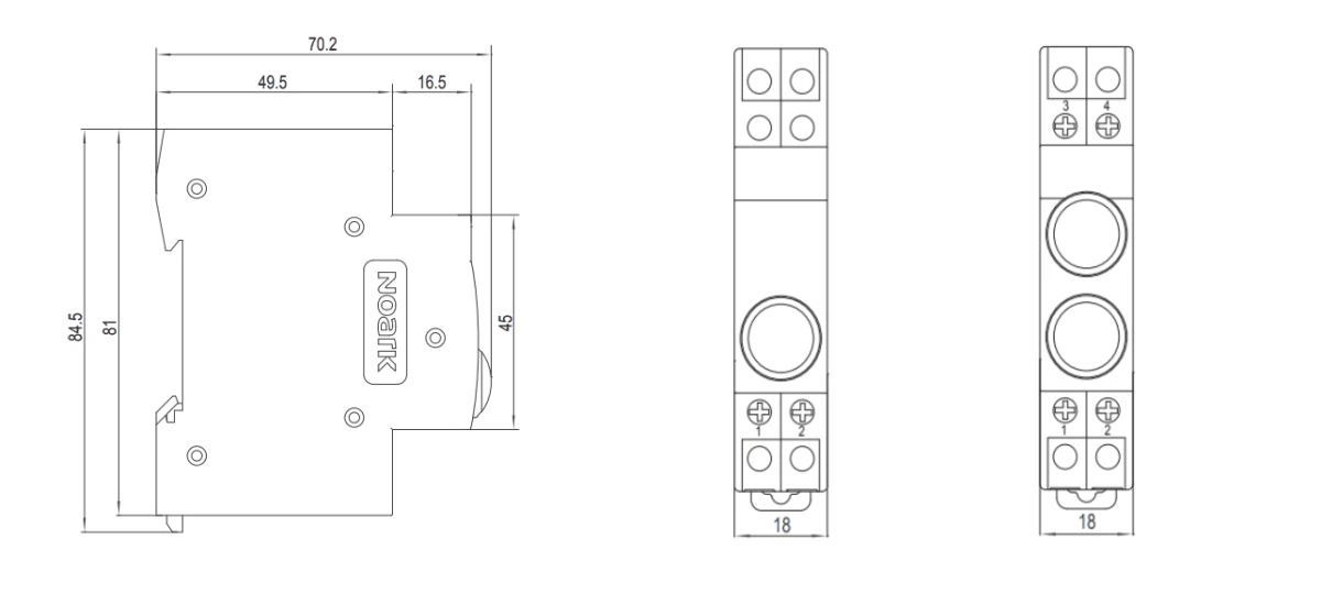 Lampka modułowa 1‑fazowa 230V LED (czerwony) Ex9PD1r - obrazek 2