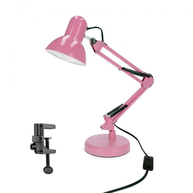 Lampka biurkowa różowa PIXI Pink E27 zestaw podstawa i klips EDO777366 EDO - obrazek 1