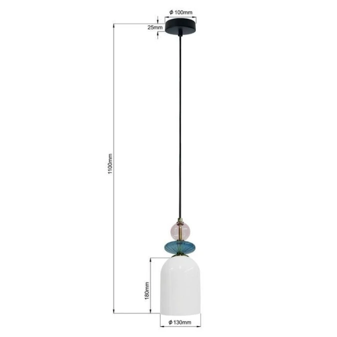 Lampa wisząca Tropea 1xE27 biała, średnia LP‑2004/1P M WH Light Prestige - obrazek 2