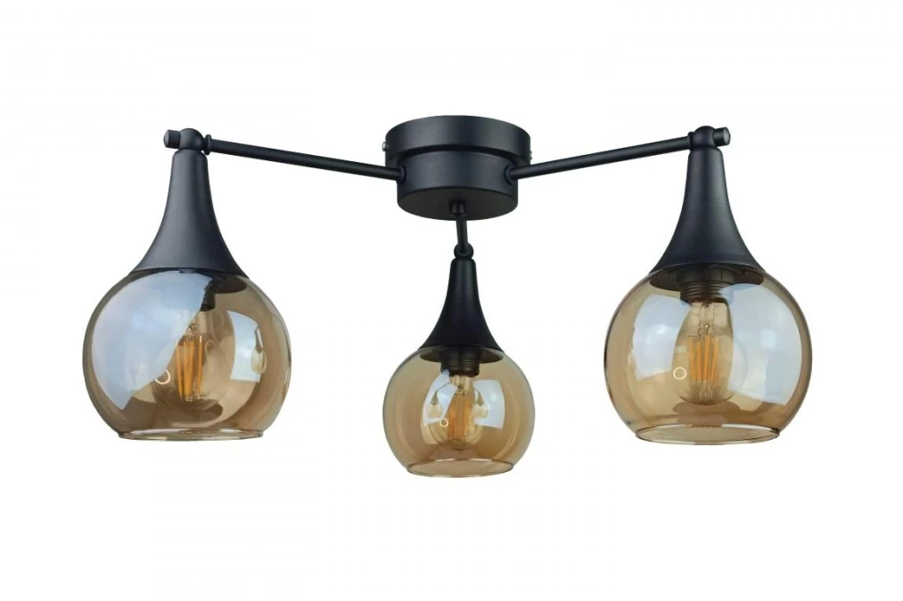 Lampa sufitowa nowoczesna 3xE27 STAR HONEY BLACK - obrazek 1