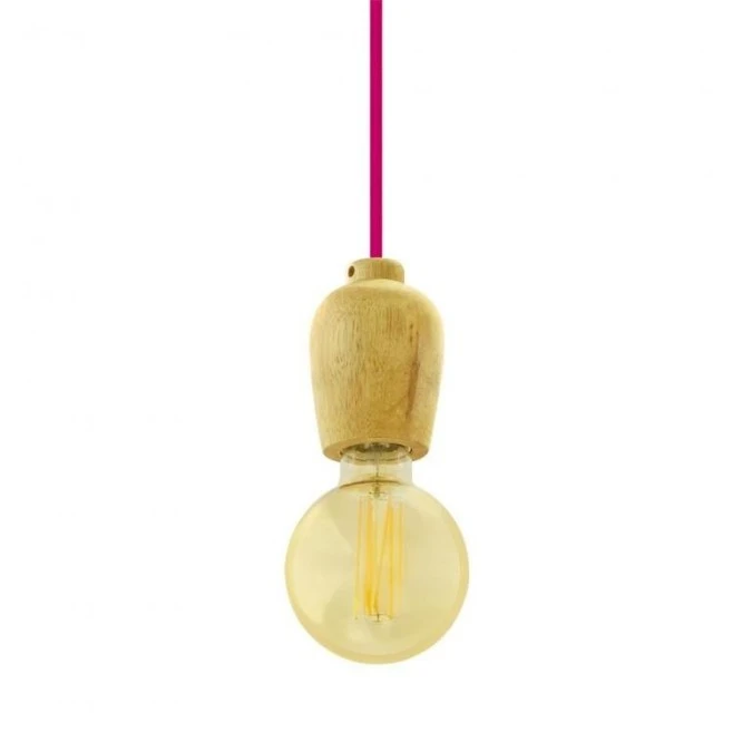 Lampa Wisząca VT‑7778 Drewno Czerwony Przewód 3723 - obrazek 3