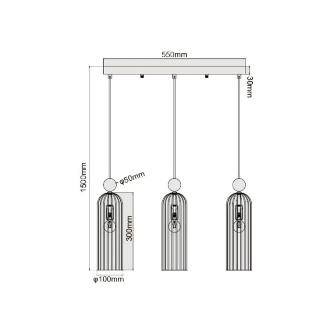 Lampa wisząca Piega 3 biała LP‑939/3L white Light Prestige - obrazek 2