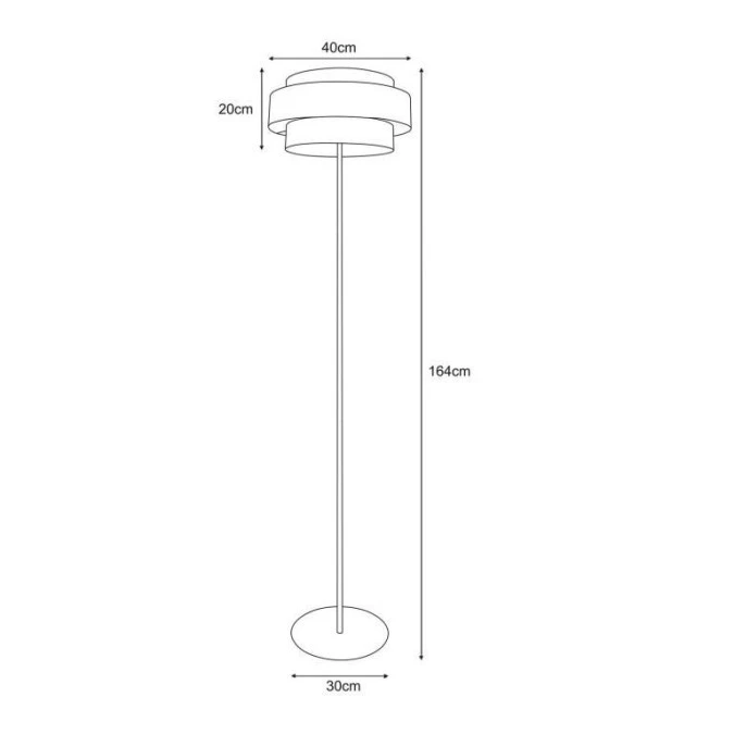 Lampa podłogowa na E27 czarna z podwójnym abażurem GATO K‑5235 Kaja Lighting - obrazek 2