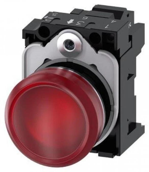 Lampka sygnalizacyjna kompletna 22mm czerwona LED 24V AC‑DC metal przył sprężynowe SIRIUS ACT 3SU1152‑6AA20‑3AA0 - obrazek 1