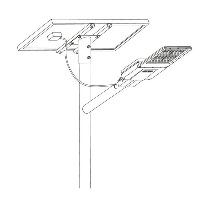 Lampa uliczna solarna LED 100W 6000lm 4000K/6500K IP65 z pilotem LUMAX LUS500TR - obrazek 2