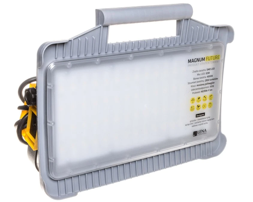 Lampa robocza / naświetlacz budowlany MAGNUM FUTURE LED 32W 4300lm 4000K z gniazdami + wyłącznik 247040 - obrazek 1