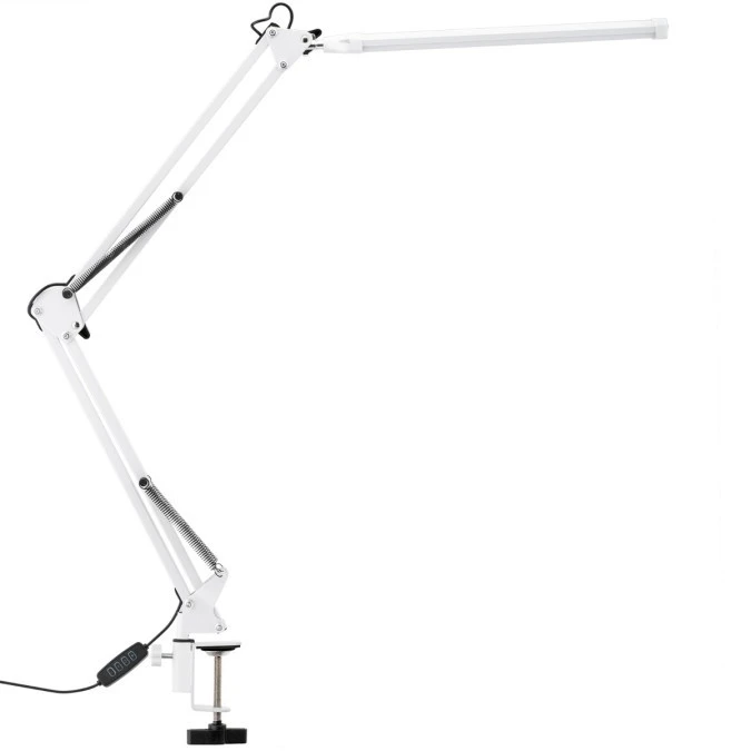 Lampka Biurkowa Kreślarska Stołowa LED 8W CCT USB Ściemnialna COSMI Biała z uchwytem Lumiled - obrazek 2
