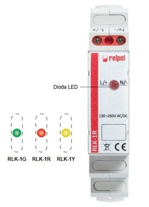 Lampka modułowa 1‑fazowa żółta 230V AC LED RLK‑1Y 863025 - obrazek 2