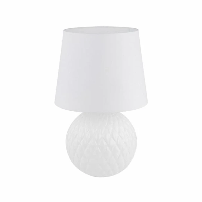 Lampka nocna SANTANA WHITE z białym abażurem z tkaniny, gwint E27 16046 TK Lighting - obrazek 1